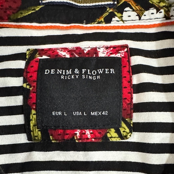 Denim & Flower Black and Red Men's Shirt - Picture 3 of 3